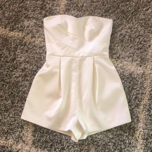 Ivory satin romper play suit